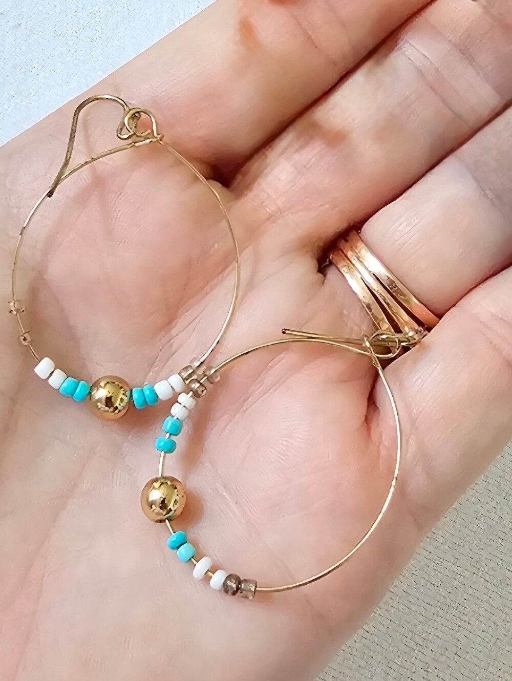 Turquoise Gold Dangling Earrings